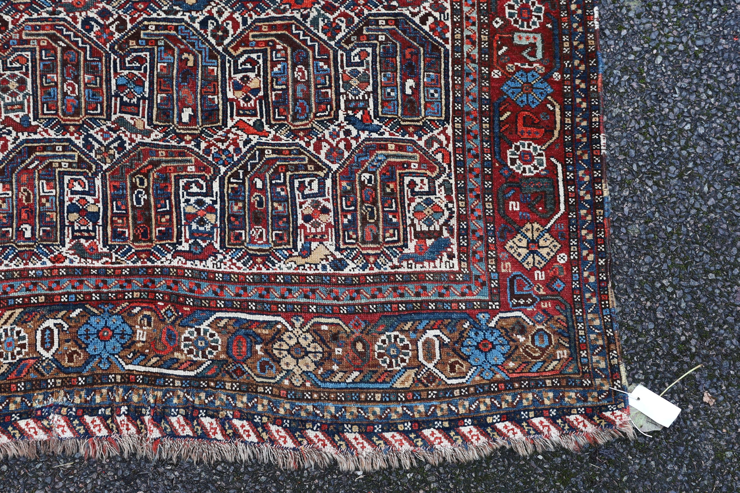 A Southern Persian ivory ground rug, 175 x 137cm
